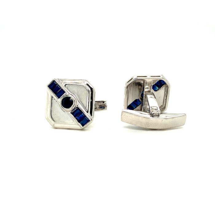 Sapphire Cufflink in 925 Sterling Silver | Save 33% - Rajasthan Living 5