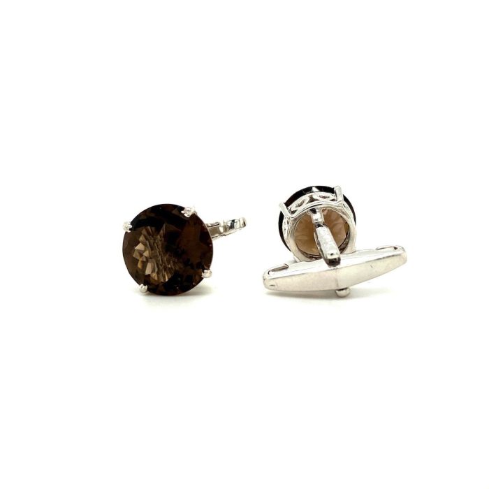Smoky Topaz Cufflink in 925 Sterling Silver | Save 33% - Rajasthan Living 5