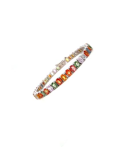 Multi Sapphire Bracelet in 925 Sterling Silver | Save 33% - Rajasthan Living 3