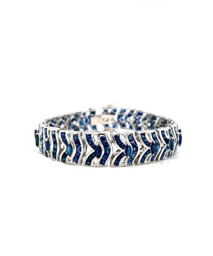 Sapphire Bracelet in 925 Sterling Silver | Save 33% - Rajasthan Living