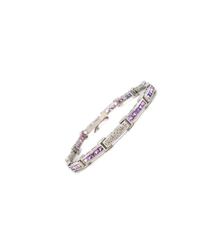 Purple Sapphire Bracelet in 925 Sterling Silver | Save 33% - Rajasthan Living 3