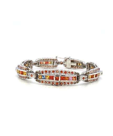 Multi Sapphire Bracelet in 925 Sterling Silver | Save 33% - Rajasthan Living