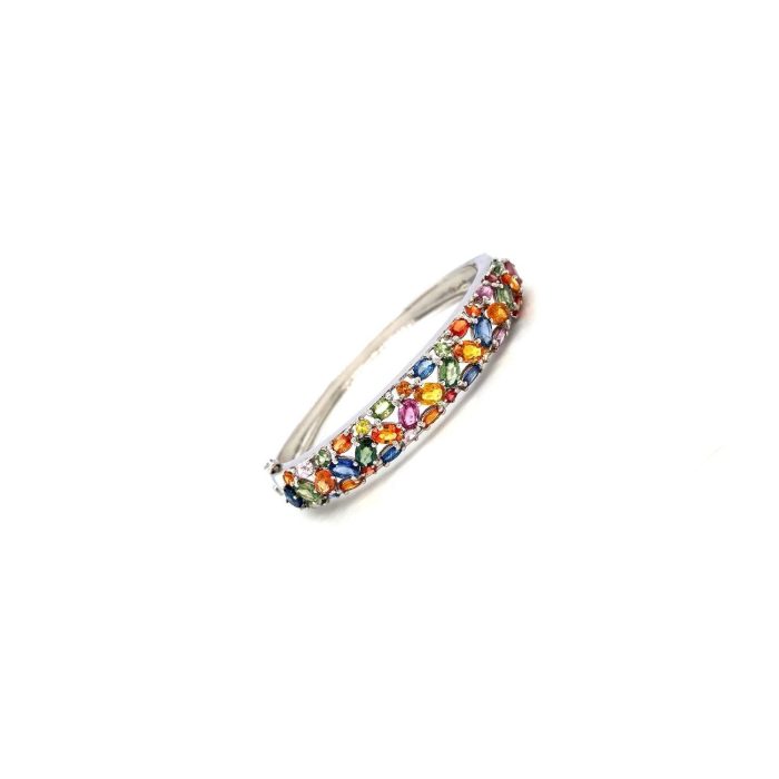 Multi Sapphire Bangle in 925 Sterling Silver | Save 33% - Rajasthan Living 6
