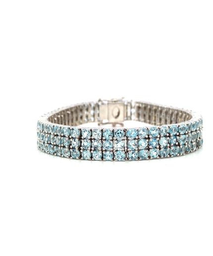 Aquamarine Bracelet in 925 Sterling Silver | Save 33% - Rajasthan Living