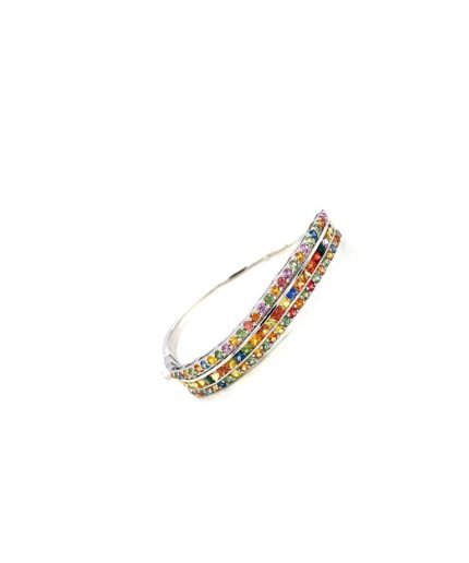 Multi Sapphire Bangle in 925 Sterling Silver | Save 33% - Rajasthan Living 3