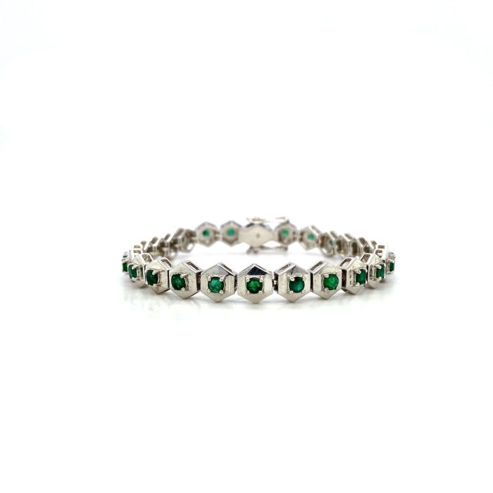 Emerald Bracelet in 925 Sterling Silver | Save 33% - Rajasthan Living 5