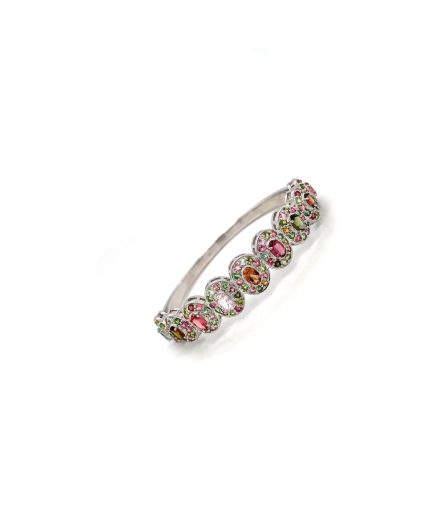 Multi Tourmaline Bangle in 925 Sterling Silver | Save 33% - Rajasthan Living 3