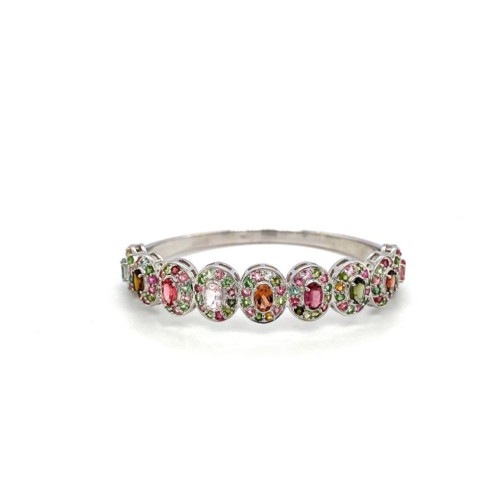Multi Tourmaline Bangle in 925 Sterling Silver | Save 33% - Rajasthan Living 5