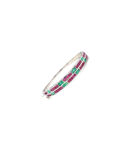 Multi Colour Stone Bangle in 925 Sterling Silver | Save 33% - Rajasthan Living 3