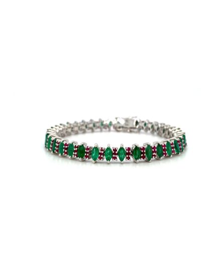 Multi Colour Stone Bracelet in 925 Sterling Silver | Save 33% - Rajasthan Living