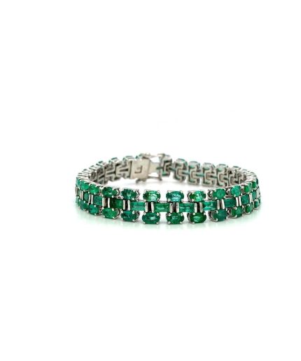 Emerald Bracelet in 925 Sterling Silver | Save 33% - Rajasthan Living