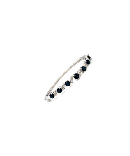 Sapphire Bangle in 925 Sterling Silver | Save 33% - Rajasthan Living 3