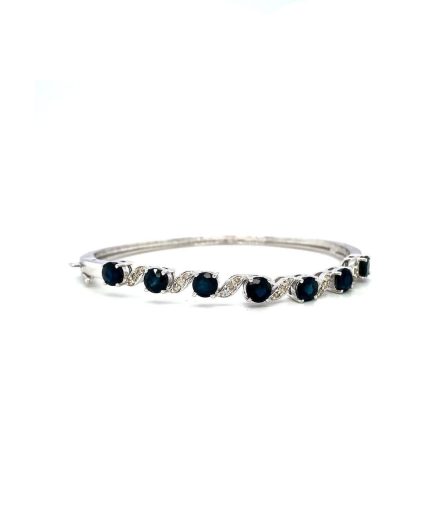 Sapphire Bangle in 925 Sterling Silver | Save 33% - Rajasthan Living