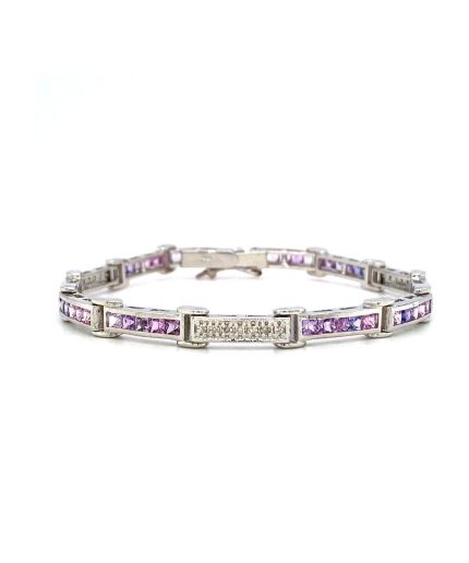 Purple Sapphire Bracelet in 925 Sterling Silver | Save 33% - Rajasthan Living