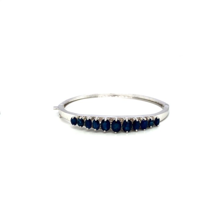 Sapphire Bangle in 925 Sterling Silver | Save 33% - Rajasthan Living 5
