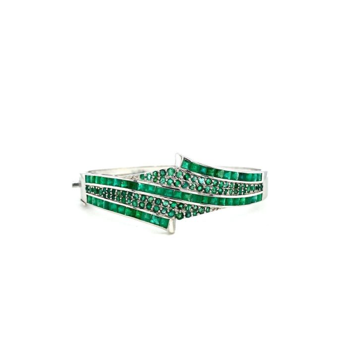 Emerald Bangle in 925 Sterling Silver | Save 33% - Rajasthan Living 5