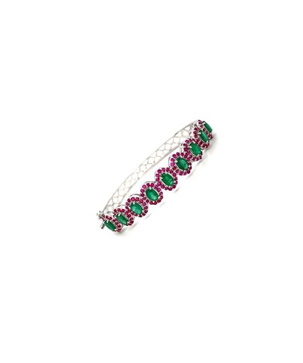 Multi Colour Stone Bangle in 925 Sterling Silver | Save 33% - Rajasthan Living 3