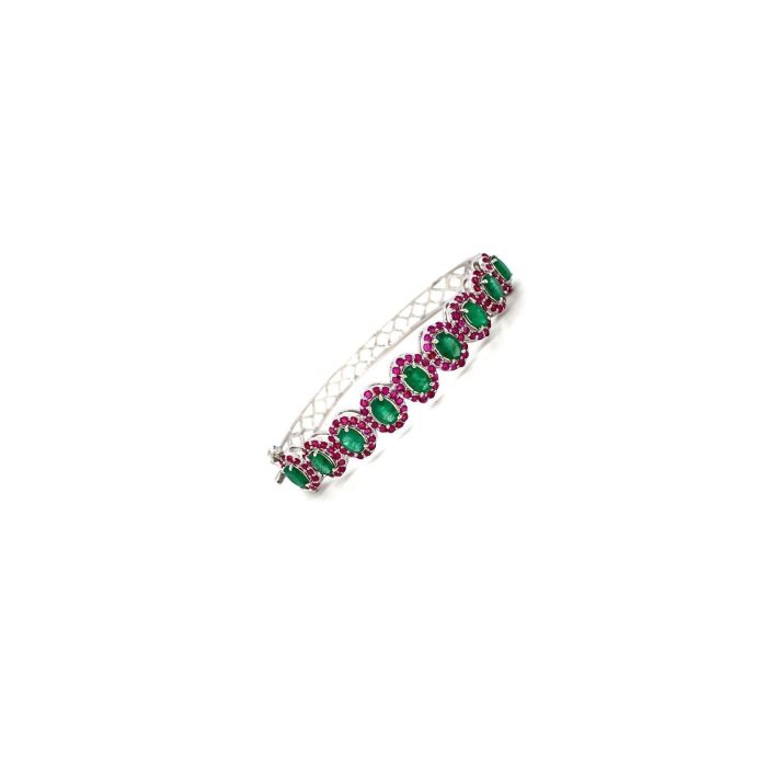 Multi Colour Stone Bangle in 925 Sterling Silver | Save 33% - Rajasthan Living 6