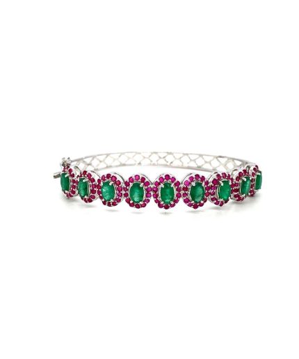 Multi Colour Stone Bangle in 925 Sterling Silver | Save 33% - Rajasthan Living