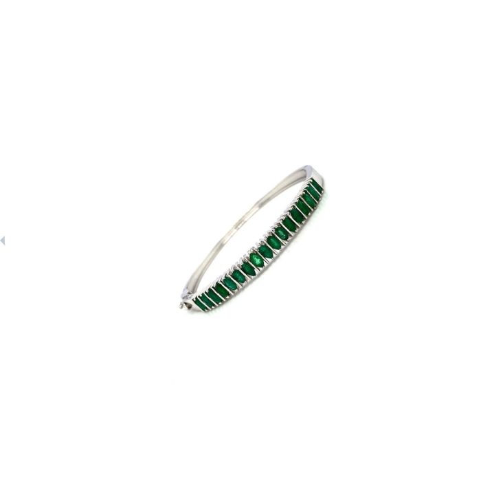 Emerald Bangle in 925 Sterling Silver | Save 33% - Rajasthan Living 6