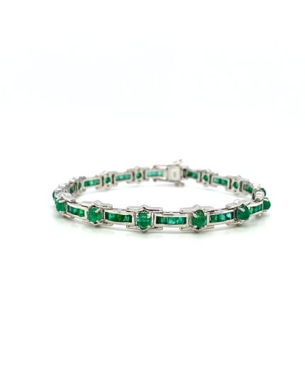 Emerald Bracelet in 925 Sterling Silver | Save 33% - Rajasthan Living