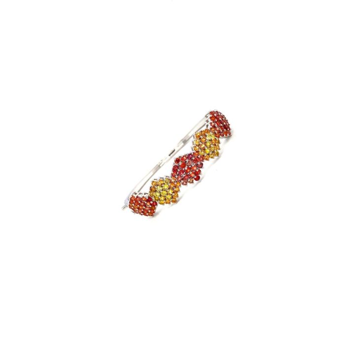 Multi Sapphire Bangle in 925 Sterling Silver | Save 33% - Rajasthan Living 6