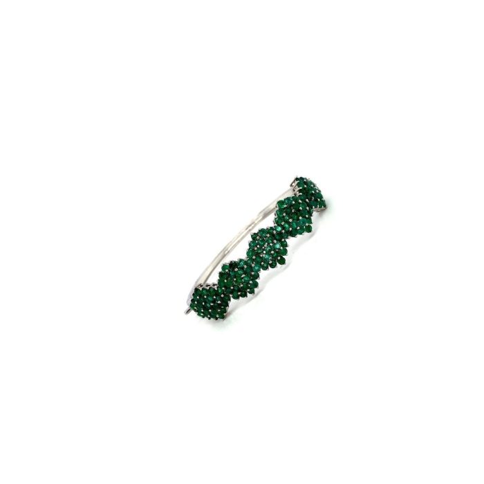Emerald Bangle in 925 Sterling Silver | Save 33% - Rajasthan Living 6