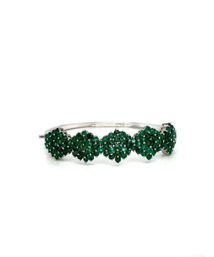 Emerald Bangle in 925 Sterling Silver | Save 33% - Rajasthan Living
