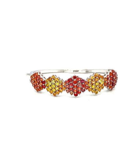 Multi Sapphire Bangle in 925 Sterling Silver | Save 33% - Rajasthan Living