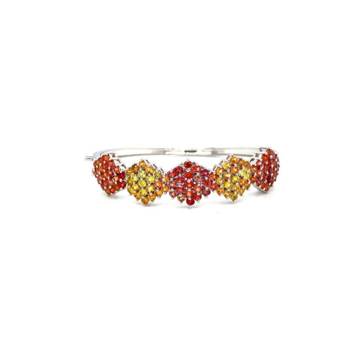 Multi Sapphire Bangle in 925 Sterling Silver | Save 33% - Rajasthan Living 5