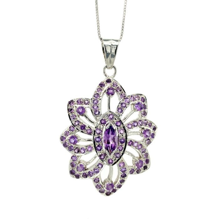 Amethyst Pendant in 925 Sterling Silver | Save 33% - Rajasthan Living 5