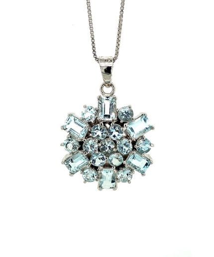 Aquamarine Pendant in 925 Sterling Silver | Save 33% - Rajasthan Living
