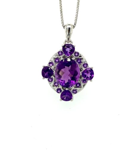 Amethyst Pendant in 925 Sterling Silver | Save 33% - Rajasthan Living