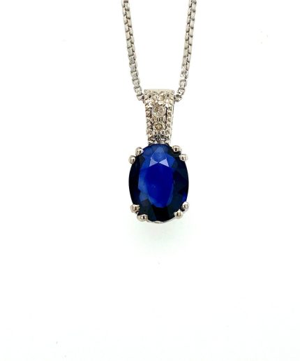 Sapphire Pendant in 925 Sterling Silver | Save 33% - Rajasthan Living