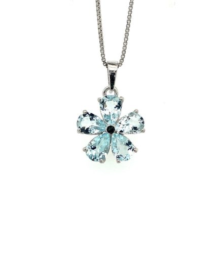 Aquamarine Pendant in 925 Sterling Silver | Save 33% - Rajasthan Living