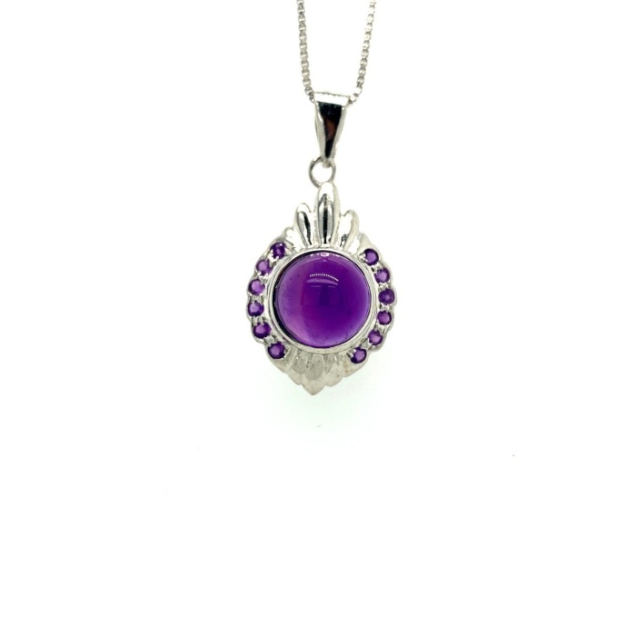 Amethyst Pendant in 925 Sterling Silver | Save 33% - Rajasthan Living 5