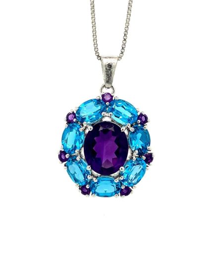 Multi Colour Stone Pendant in 925 Sterling Silver | Save 33% - Rajasthan Living 5