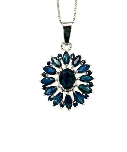 Sapphire Pendant in 925 Sterling Silver | Save 33% - Rajasthan Living