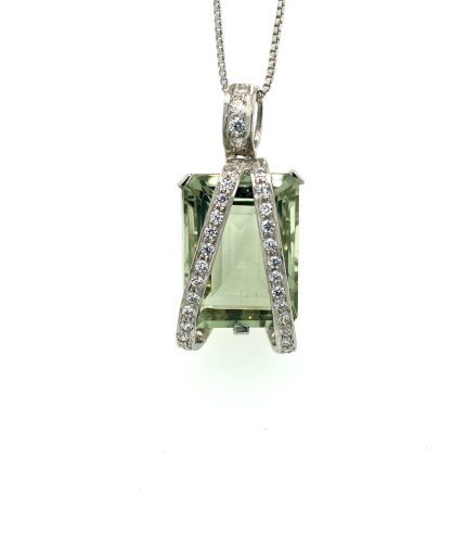 Green Amethyst Pendant in 925 Sterling Silver | Save 33% - Rajasthan Living