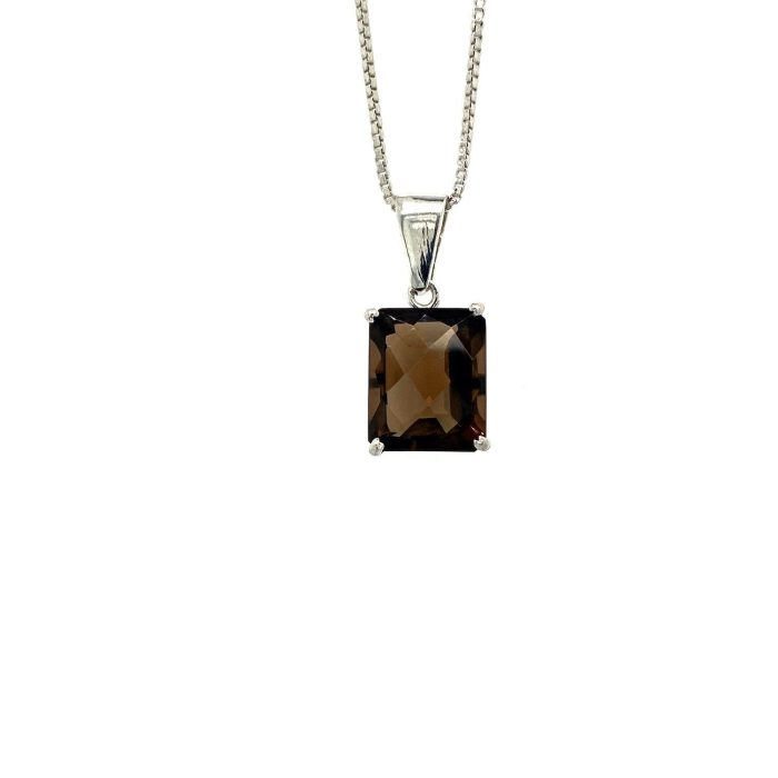 Smoky Topaz Pendant in 925 Sterling Silver | Save 33% - Rajasthan Living 5