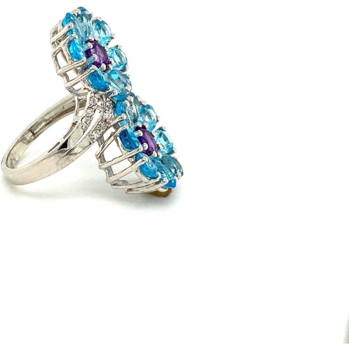 Blue Topaz Ring in 925 Sterling Silver | Save 33% - Rajasthan Living 7