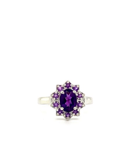 Amethyst Ring in 925 Sterling Silver | Save 33% - Rajasthan Living