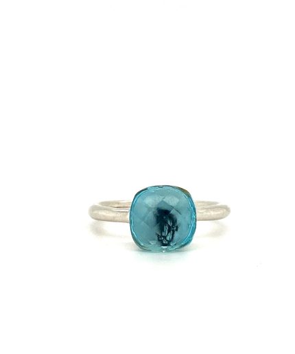 Blue Topaz Ring in 925 Sterling Silver | Save 33% - Rajasthan Living