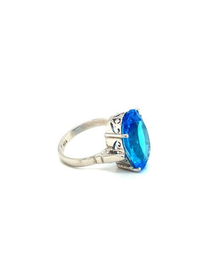 Blue Topaz Ring in 925 Sterling Silver | Save 33% - Rajasthan Living 3