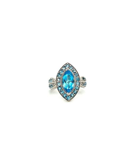 Blue Topaz Ring in 925 Sterling Silver | Save 33% - Rajasthan Living