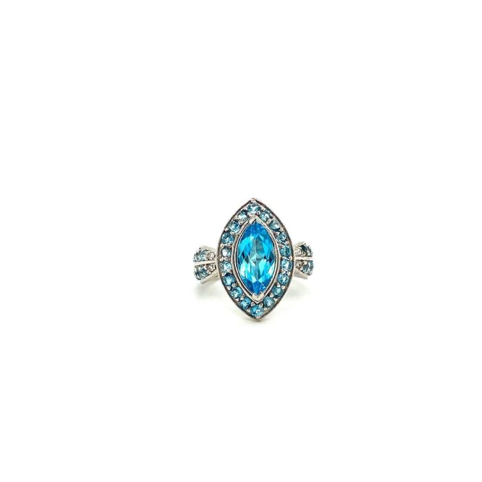 Blue Topaz Ring in 925 Sterling Silver | Save 33% - Rajasthan Living 5