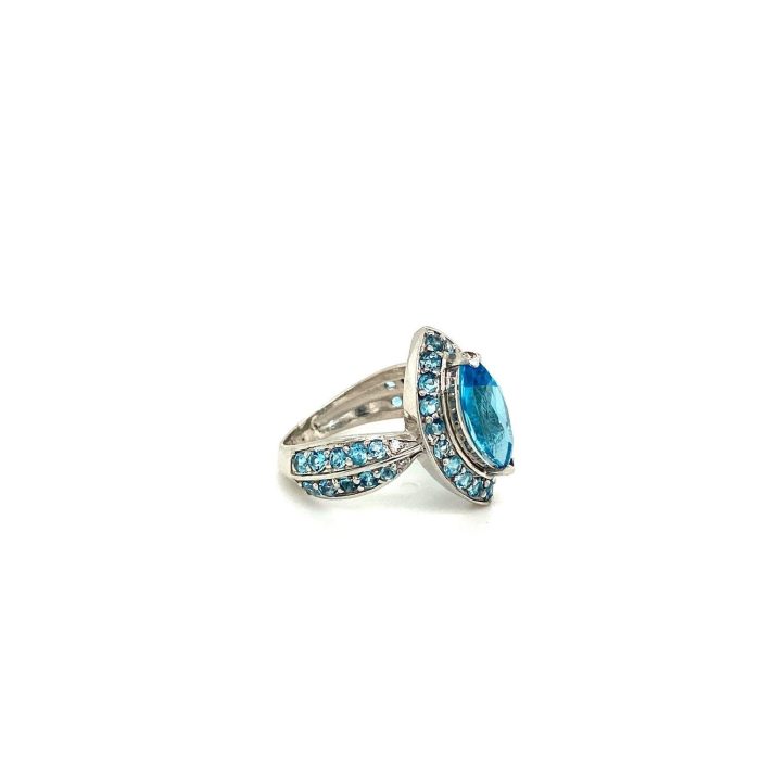 Blue Topaz Ring in 925 Sterling Silver | Save 33% - Rajasthan Living 6