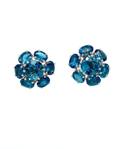 London Blue Topaz Earrings in 925 Sterling Silver | Save 33% - Rajasthan Living