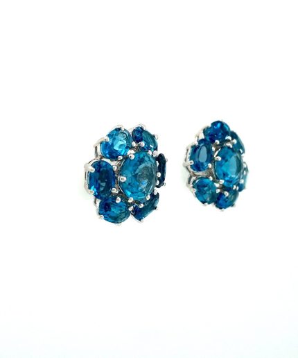 London Blue Topaz Earrings in 925 Sterling Silver | Save 33% - Rajasthan Living 3