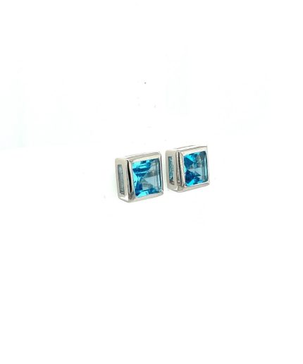Blue Topaz Earrings in 925 Sterling Silver | Save 33% - Rajasthan Living 3